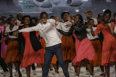 Young people dancing in worship